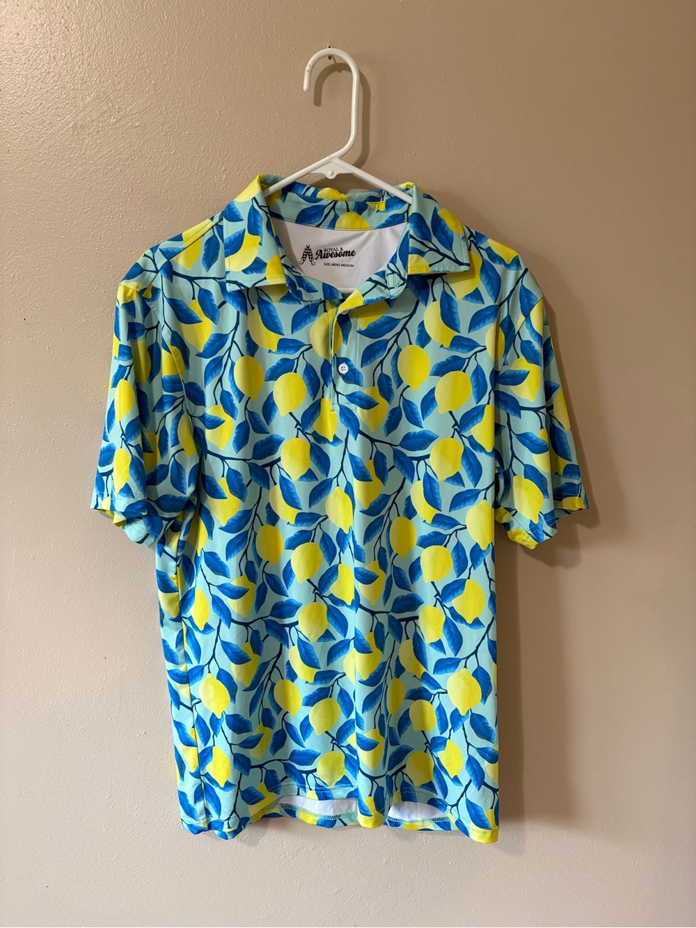 Royal & Awesome Lemons Polo Shirt Mens size Medium